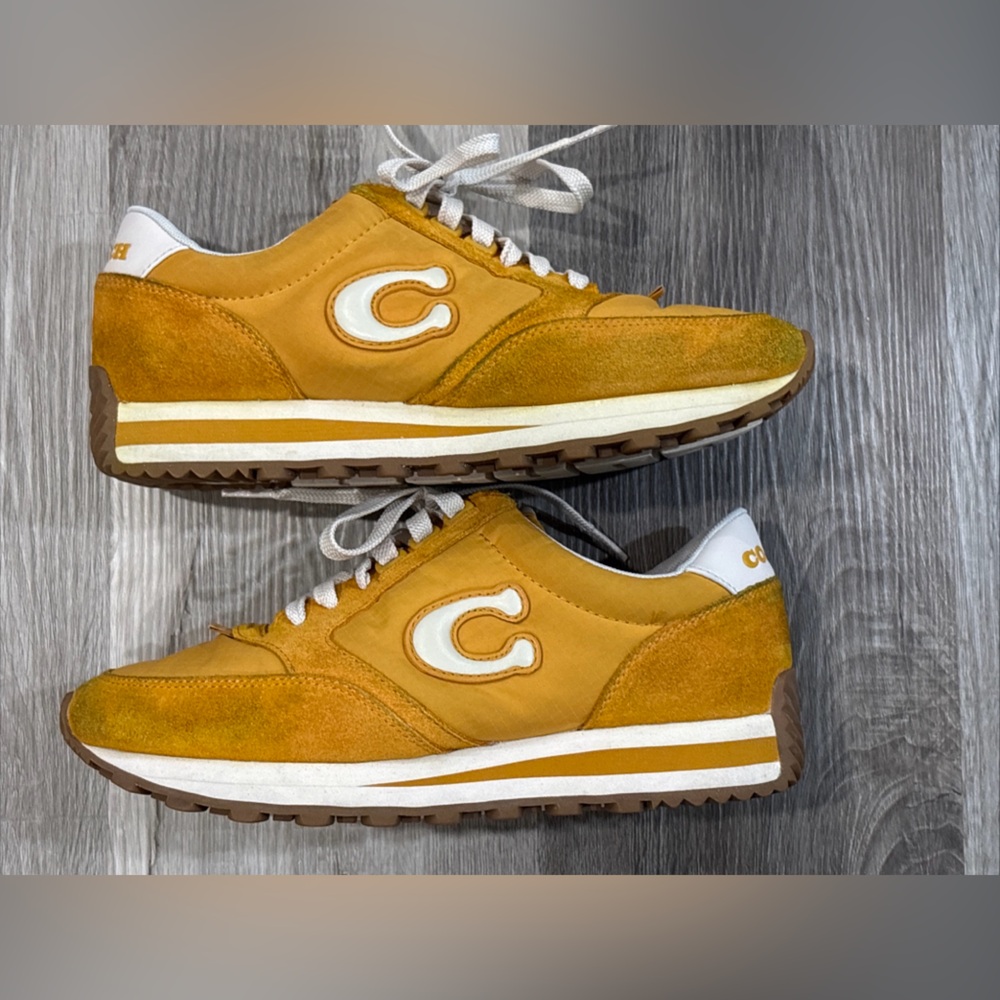 Coach Men’s Size 9D Yellow Gold Trainer Shoes - CI311 Designer Sneakers Active